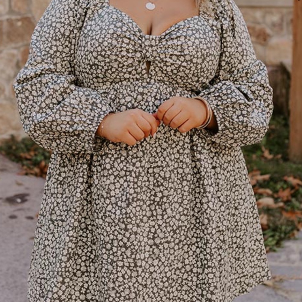 Impressions Black and White Bishop Sleeve Sundress